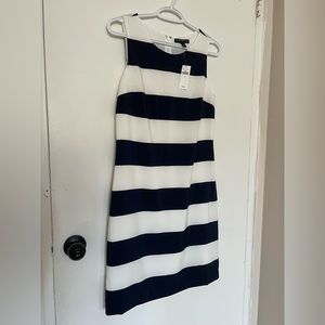 Banana Republic White/Navy Stripe Dress